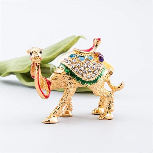 יו פנג פסלי גמל אמייל מוזהב קופסת תכשיטים תכשיטים של בעלי חיים וארבע קופסאות תלתן תלתן עלים תכשיטים
