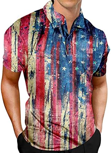 חולצות טריקו לגברים בקיץ הביצועים הפטריוטיים של גברים יום עצמאות דגל אמריקאי דגל קלאסי מתאים לחולצות
