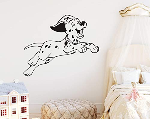 Makeyes Dalmatian Wall Dog Art Art Cartoon Cartoon מדבקות ויניל מדבקה קישוטים לילדה בית חדר שינה לילדים