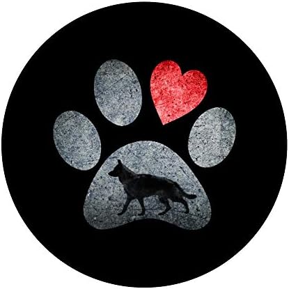 כפות רועה גרמניות חובבי כלבים אדומים מתנת לב אדום פופגריפ: אחיזה הניתנת להחלפה לטלפונים וטבליות