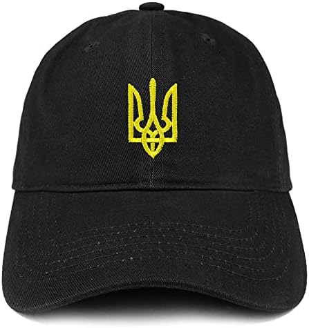 חנות הלבשה אופנתית סמל לאומי אוקראיני רקום כובע בייסבול רך כותנה רכה