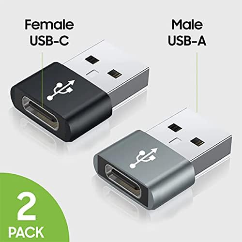 USB-C נקבה ל- USB מתאם מהיר זכר התואם ל- LG US997 שלך למטען, סנכרון, מכשירי OTG כמו מקלדת, עכבר, מיקוד,