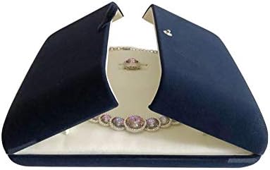סווה תצוגת פרימיום כיתה גבוהה סוף מצגת כחול קטיפה תכשיטי תיבת עבור טבעת שרשרת צמיד כל סט