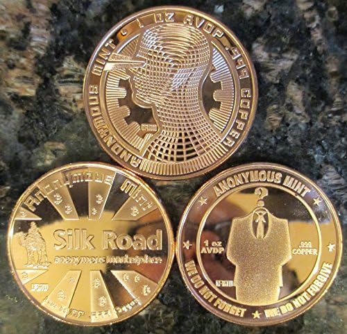 מטבעות נחושת 1 גרם סיבוב ביטקוין סט שלם של מטבע נענע אנונימי 3