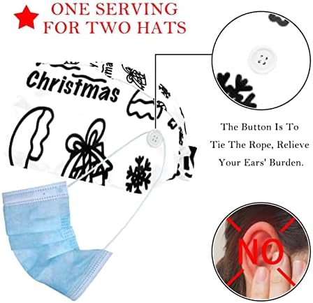 דיייה 2 חבילות מתכוונן עבודה כובע עם כפתור סרט זיעת עבור אחיות נשים קוקו כובע סנטה ועץ חג המולד