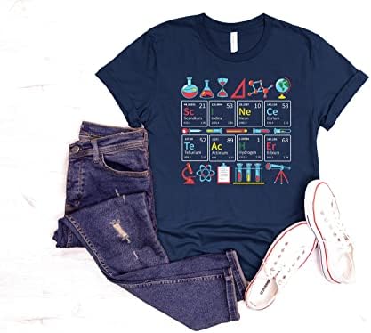 מצחיק מדע מורה תקופתי שולחן חולצה, כימיה פיסיקה אסטרונומיה חולצה מתנה, מתנה עבור מורה הערכה