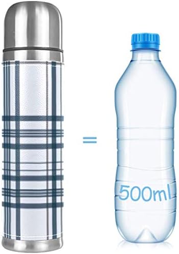 ספל מבודד עור מבודד קווים עבים בקבוק מים תרמוס למשקאות חמים וקרים לילדים מבוגרים 16 גרם
