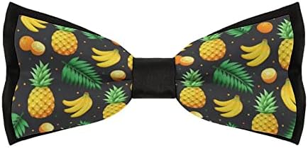 WEEDKEYCAT אננס בננה כתום כתום מצחיק גברים מצחיקים עניבת פרפר פרו מתכווננת עניבה למסיבת חתונה