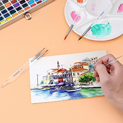 SDGH 6 PCS מברשת צבעי מים סט שקוף מחזיק עט ניילון עט מברשת צבע שיער לציור ציור עגול מחודד