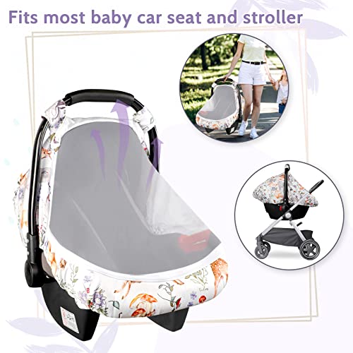 כיסויי מושב לרכב קיץ לתינוקות, חופת מושב תינוקות לנשימה עם חלון רשת, פרטיות מושב לתינוקות וכיסוי שמש