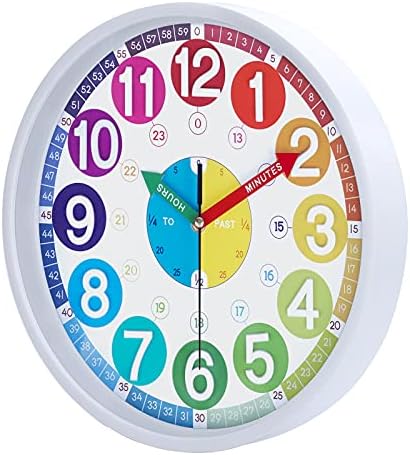LaFocuse מספרים תלת מימדיים שקטים המספרים זמן לימוד שעון לילדים, שעון למידה של כיתת בית ספר צבעוני לילדים