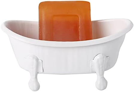 Tenfuju 5.5 סבון אמבטיה סבון לבן צינור צינור מתכת לבנה מגש סבון מקלחת מחזיק מקלחת לחדר אמבטיה או מטבח,