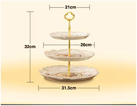 3-שכבה סוכריות קינוח שולחן אחסון אירופאי עוגת תצוגת מגש כפול עוגת מגש אחר הצהריים תה מדף חטיף