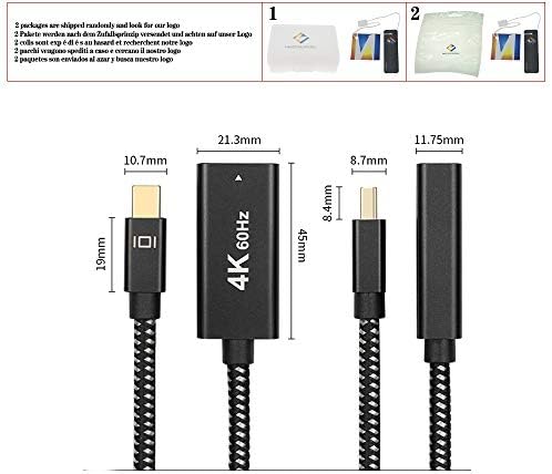 4K@60Hz Mini DisplayPort DP זכר ל- HDMI 2.0 מתאם כבלים נשי ממיר יציאת תצוגה לתצוגת מקרן, מיני DP ל-