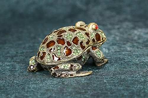 מחזיק טבעת טבעת תלת-תלת-תלת-חיים של Ruidoz מחזיק צפרדע קטנה עם עגילים מתנה עגילים 3 x 3.7 x 1.5 אינץ
