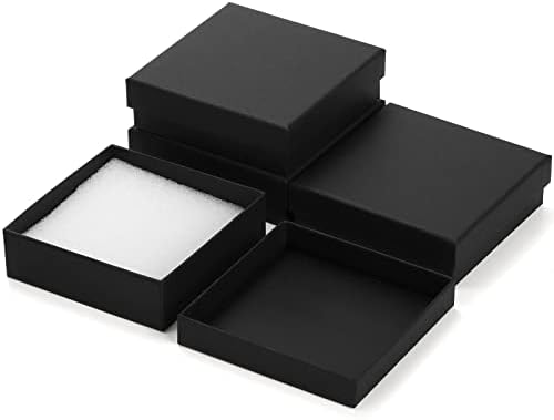 Fasmov 36 קופסת מתנה של תכשיטים, שרשרת תכשיטים עגיל קופסת מתנה עם כרית כותנה, קופסת מתנה קטנה עם מכסי