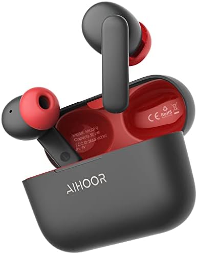אוזניות אלחוטיות של aihoor לטלפונים של iOS ו- Android, Bluetooth 5.3 אוזניות בתוך האוזן עם בס נוסף,