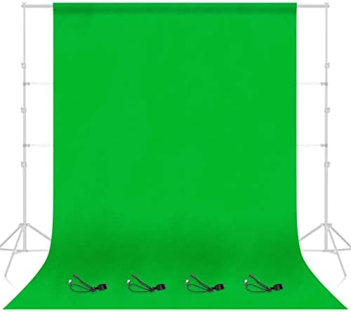 רקע מסך ירוק צילום 10 על 20 רגל, מסך ירוק כרומאקי גדול במיוחד עם 4 מהדקים, רקע בד מוסלין לזום, סטרימינג,