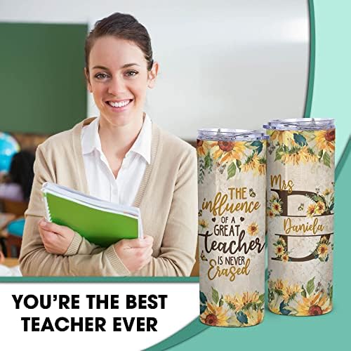 לספור אישית מורה כוס הערכה מתנות, חמניות מונוגרמה כוס מורה השפעה מורה גדול הוא לא נמחק, מורה פרישה מתנות