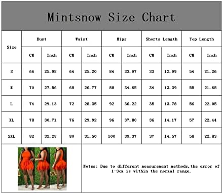 Mintsnow שני תלבושות של שני חלקים לנשים ללא שרוולים גופיות גופיות גופיות שוליים מכנסיים קצרים מכנסיים