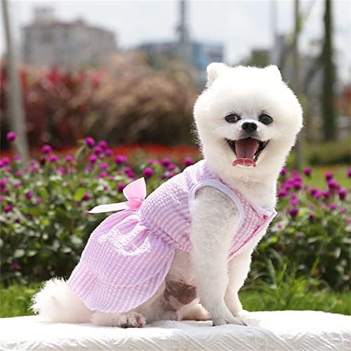 בגדי ילדות כלבים ציוד בינוני אספקה ​​פסי שמלת קשר חתול חצאית כלב חתונה בגדי שמלת חיות מחמד בקיץ בגדי