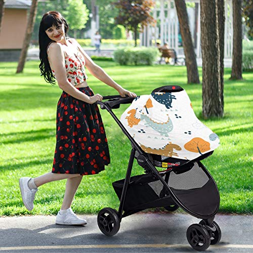 כיסויי מושב של מכונית לתינוק של בעלי חיים מצוירים - כיסוי סיעוד הנקה כיסוי מושב לרכב לתינוקות, חופה