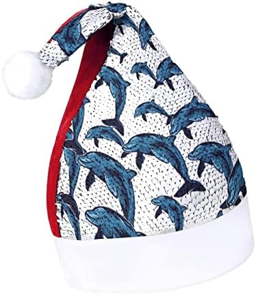 חמוד דולפין לקפוץ החוצה פאייטים חג המולד כובעי סנטה חג המולד כובע למבוגרים שמח חג המולד המפלגה תלבושות