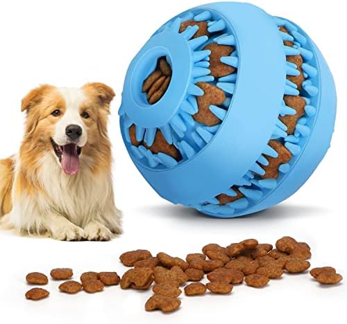 כלב נובלזה מטפל במתקן כדור, גומי עמיד IQ עמיד בכדור פאזל כלבים לניקוי שיניים ובקיעת שיניים, העשרה קופצנית