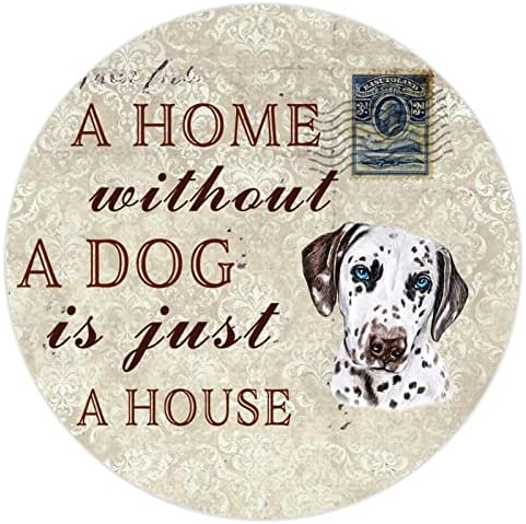 לוח כלבים מתכת מצחיק לוח בית ללא כלב הוא רק קולב דלת חיות מחמד עגול עם כלב מחמד מצחיק אומר וינטג 'מתכת