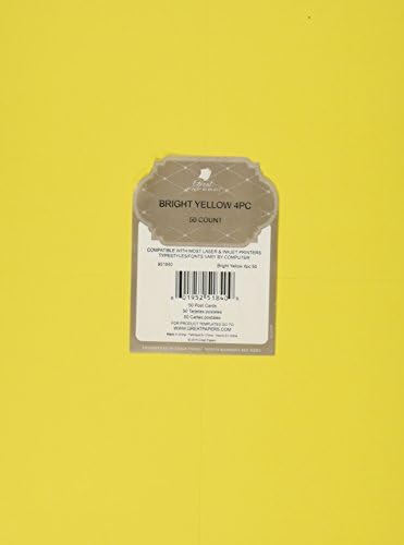 ניירות נהדרים! גלויה צהובה 4-אפ בהירה, 50 גיליונות/200 גלויות, 5.5 x 4.25 (9518400