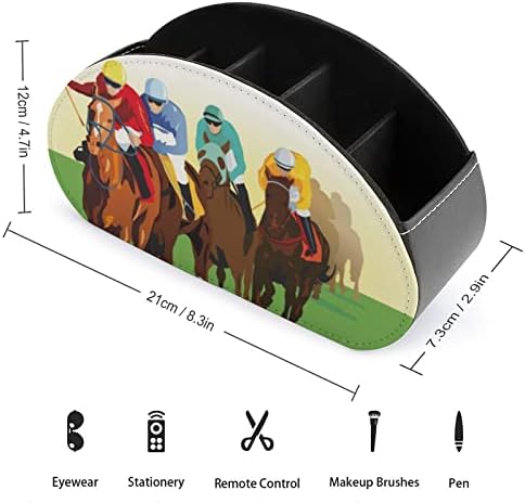 קריקטורות מירוץ סוסים מחזיק בשלט רחוק PU טלוויזיה טלוויזיה מרחוק תיבת אחסון עם 5 תאים לבית, למשרד, לעיצוב