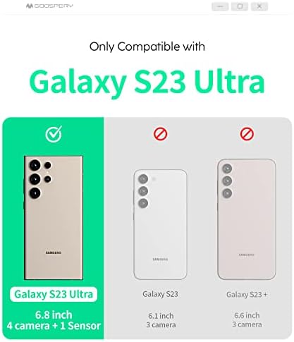 Goospery Galaxy S23 מארז ארנק אולטרה עם בעל כרטיסים, מארז טלפון פגוש שכבה כפול מגן, סגול