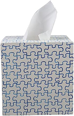 מחזיק כיסוי קופסת רקמות מרובעת של Hymmah, עיצוב קובייה ייחודי כיסוי קופסאות רקמות אביזרי אמבטיה תפאורה