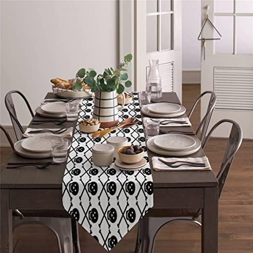ג'הה שחור -לבן שולחן מצויר שולחן רץ מטבח שולחן אוכל עיצוב שולחן שולחן חתונה שולחן מפת שולחן ופלסימטים
