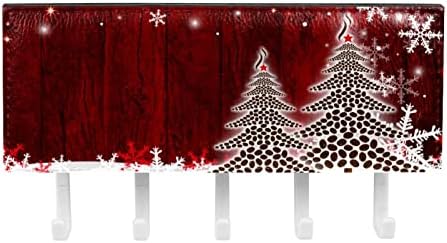 ווים קיר Guerotkr, ווים תלויים, ווים דביקים לתלייה, עץ חג המולד פתית שלג דפוס אדום