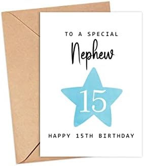 עיצוב מולט לאחיין מיוחד, כרטיס יום הולדת 15 שמח-גיל 15-בן חמש עשרה-כרטיס יום הולדת חמש עשרה לבנים -