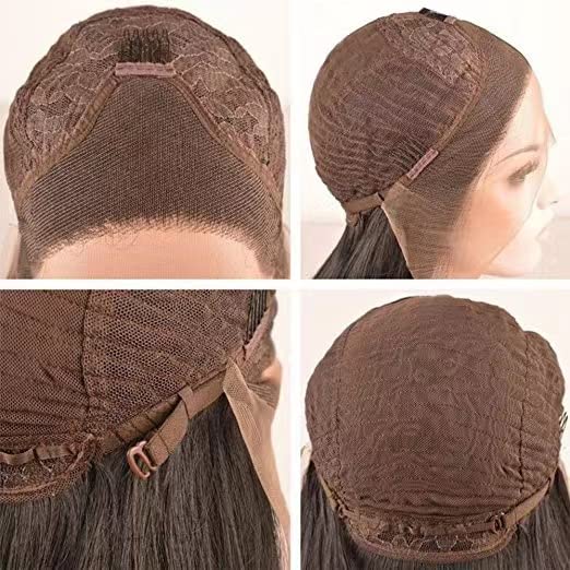 ארוך שחור התיכון חלק גלי פאה עבור נשים חום עמיד סיבי שיער סינטטי תחרה מול פאות יומי מסיבת שימוש פאות