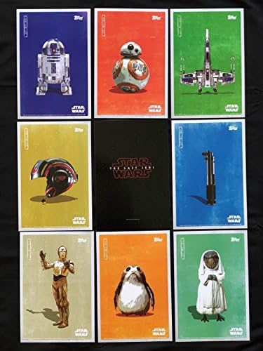 מלחמת הכוכבים הג'דיי האחרון - סט שלם של 4 חבילות כרטיסי Topps אטומות 5 x7 2017