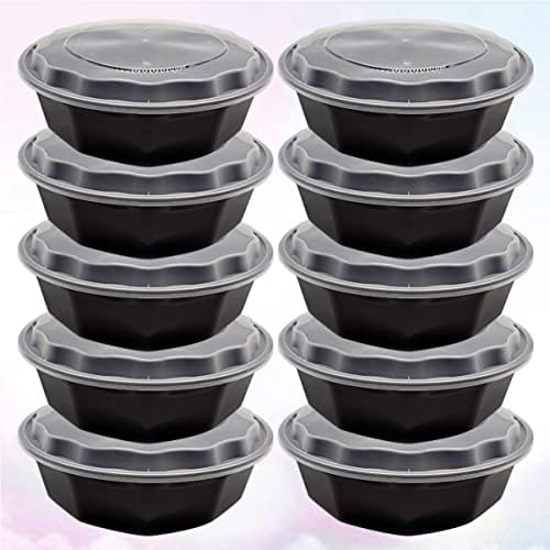 Upkoch 10 pcs mlblack bento prep מכסה מתומן מאחסון מיכל מהיר