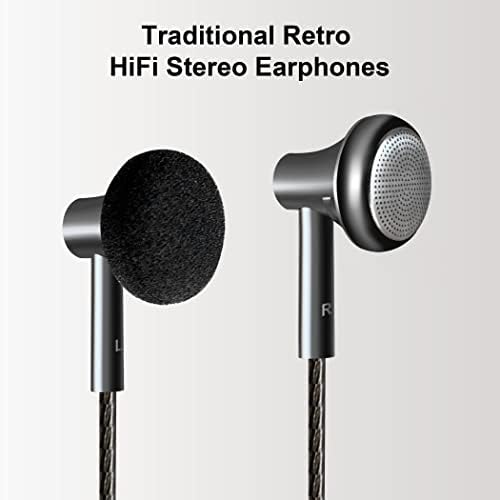 אוזניות HMUSIC שטוחות ראש, נהג דינמי של 14.2 ממ, אטמי אוזניים קוויים, אוזניות קלאסיות של Stero Stereo