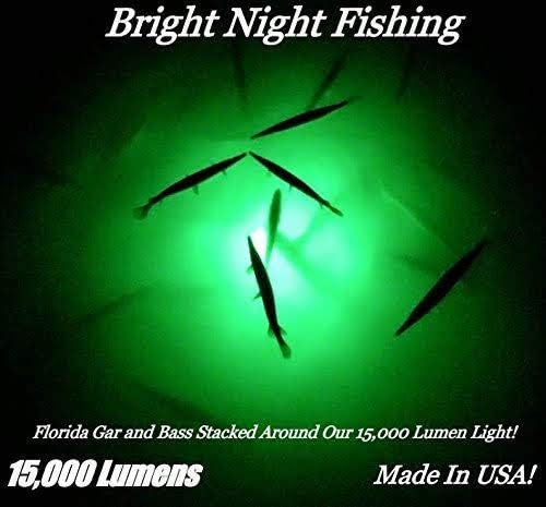 LED ירוק מתחת למים סירת דיג דיג לילה קליל דגים מושך 300 LED ירוק טבולה כבל 30ft 15000lmn ממיר AC אטום