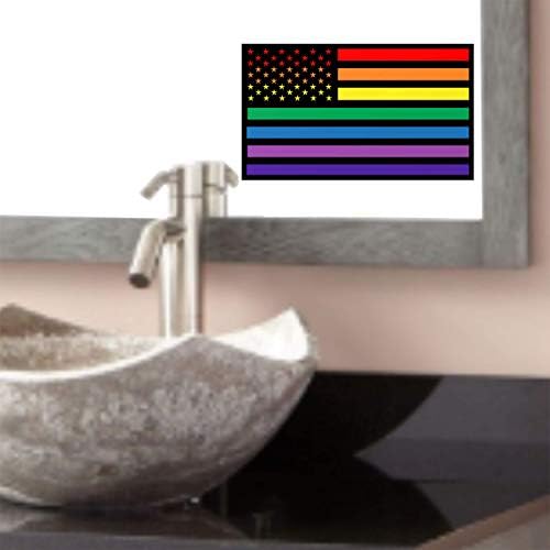 דגל קשת מדבקת פגוש גאווה גאווה-כוכבי LGBT-Q-IA ופסים פרימיום ויניל מדבקות 5X3 אינץ