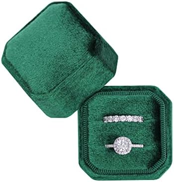 בלוטטה מתומן כיכר טבעת תיבת חתונה אירוסין טבעת סט מזכרת תיבת כלה תמונה אריזת מתנה