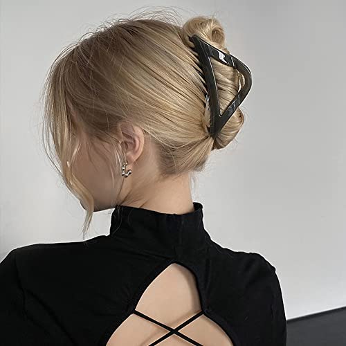6 חבילה גיאומטרי משולש שיער קליפ אופנה חלול סיכת ראש החלקה גדול טפרי קליפ לנשים דק וארוך שיער מלחציים