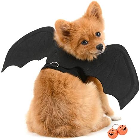 Smalllee_lucky_store מחמד כנפי עטלף תלבושות לחתולים כלבים קטנים עם פעמוני דלעת חמוד