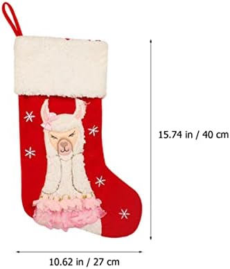 Zerodeko 5 יחידות בית גרביים לחג חג המולד גרבי גרביים מחזיק קטיפה תפאורה תלויה תליוני ממתקים דפוס פינוק