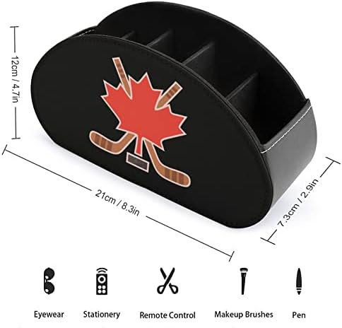 קנדה הוקי מייפל מודפס טלוויזיה מרחוק מארגן מרחוק מחזיקי בקרת קופסאות PU מעור 5 מיכל אחסון תאים