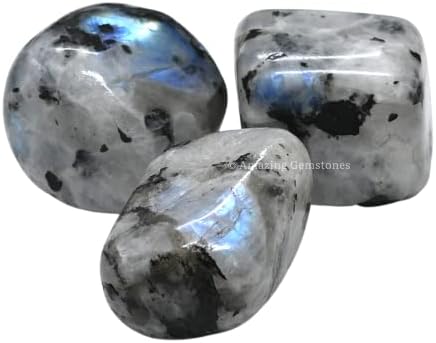 קשת ירח אבן ירח גביש אבנים מפותלות סלעים מלוטשים - אבני פנינה טבעיות לריפוי - קריסטלי DIY להגנה