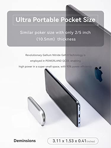 Powerland USB C GAN מטען 33W USMILE33 Ultra-Thin, PD PP