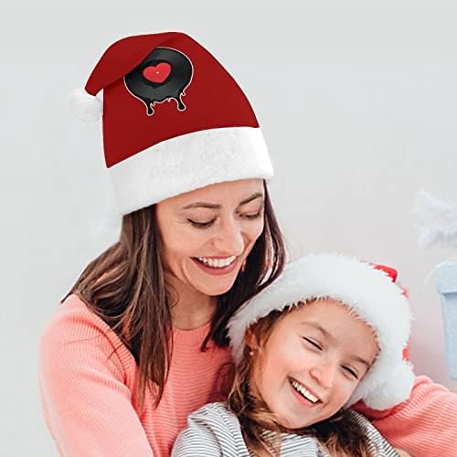 נמס ויניל שיא עם לב חג המולד כובע רך קטיפה סנטה כובע מצחיק כפה עבור חג המולד לשנה חדשה חגיגי מפלגה